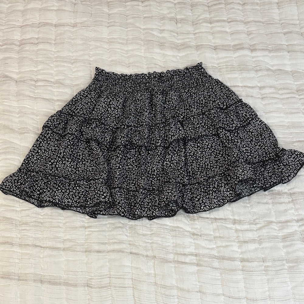 Altar'd State Black and White Floral Skirt